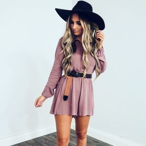 NWT mauve romper with belt from shop hopes